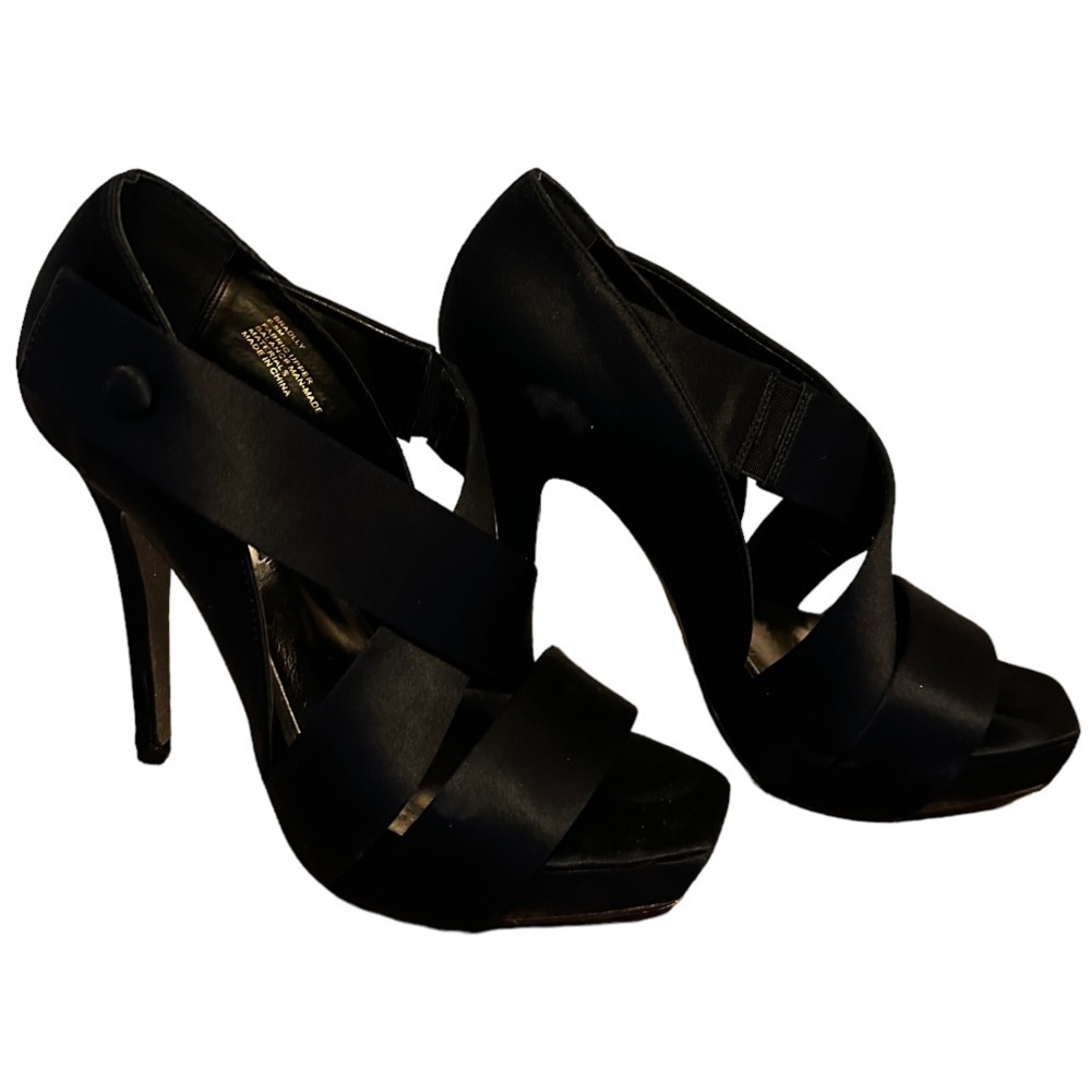 Steve Madden Black‎ Satin Bradlly Heels